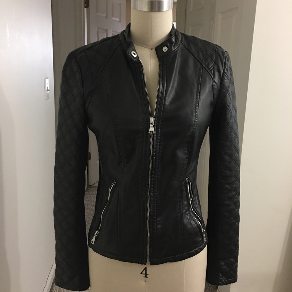 Express Quilted Faux Leather Jacket Sz XS